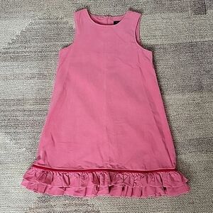 Mini Boden Girls Pink Corduroy Dress 7-8Y. Tank Top Ruffle Dress